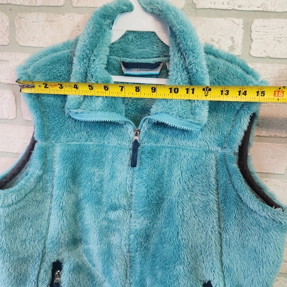 Free Country Womens Teal Soft Cozy Full Zip Vest L - Picture 9 of 13